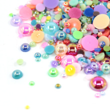 loose mix color flat back pearl beads in bulk FP11